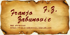 Franjo Zabunović vizit kartica